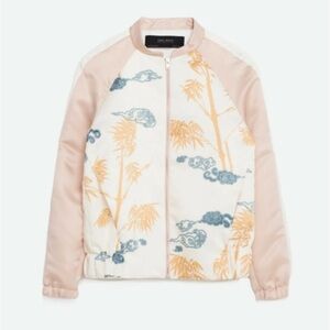 ZARA PRINTED SATEEN BOMBER JACKET